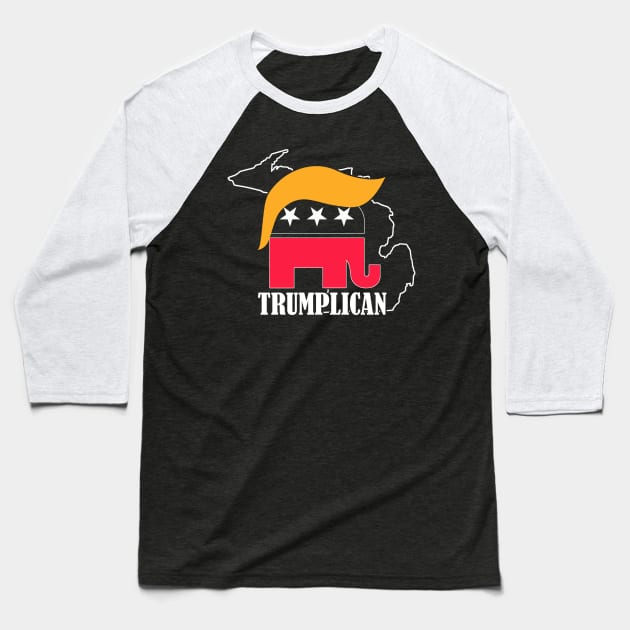 Trumplican - Donald Trump Baseball T-Shirt by fromherotozero